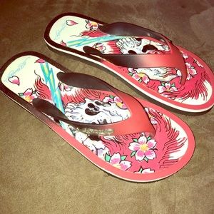 Ed Hardy Ghosts Beachcomber Flip Flops